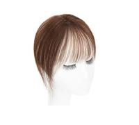 Flequillo de aire de 4 x 6 cm, cabello humano, postizo con clip, 10 g, flequillo ligero de 25 cm(Dark Brown)
