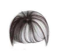 Flequillo de clip, flequillo monobloque con sien, cabello humano Remy, postizo 3D para mujer, flequillo recto aéreo 1 pieza extensiones de cabello (Natural Color)