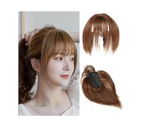 Flequillo de pelo Extensión con clip for el cabello con flequillo de aire sintético 3D de aspecto natural: postizo invisible for un estilo y volumen sin esfuerzo Extensión de flequillo(Light Brown)