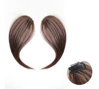 Flequillo falso 2 piezas de flecos falsos sintéticos for mujer, clip de flequillo en el cabello, postizo, cabello natural, parte media, dos lados, flequillo, extensiones con clip Extensiones de cabell