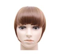 Flequillo falso Bang Hair Bangs Negro Marrón Castaño Rojo Clip en pelo sintético Flequillo Clip en Bangds for mujeres Extensiones de cabello con flequillo(B3 6)