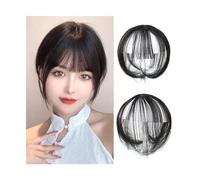 Flequillo falso Clip en flequillo de aire 3D, flequillo de cabello de aspecto Natural for mujeres y niñas, extensiones de cabello con flecos y Clip de dos piezas, peluca parte Extensiones de cabello c