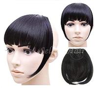 Flequillo falso con clip - Alta calidad - Sintético - Cabello - Extensiones - Accesorios - Posticci - Negro natural - Peinados - 1 - Idea regalo original