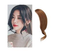 Flequillo falso Extensiones onduladas de flecos de cabello humano con flequillo lateral ondulado de 2 piezas Clip for mujer en cabello de extensión con flequillo Extensiones de cabello con flequillo(L