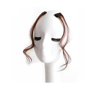 Flequillo falso Flequillo de aire lateral Flequillo de aire lateral de 30-35 cm de largo, flequillo rizado natural con clip en flequillo lateral frontal for mujeres uso diario Clip de flecos falsos en