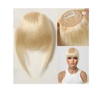 Flequillo falso Flequillo de cabello humano 100%, flequillo francés Natural de color marrón oscuro, Clip en flequillo con patillas, postizo for mujer, Clip en flequillo de aire Extensiones de cabello