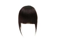 Flequillo falso Flequillo de cabello humano, 3 clips, 3D, corte romo, flequillo de cabello Natural, extensiones de cabello con Clip, no Remy, 2,5 "x 4,5", negro, marrón, Rubio Extensiones de cabello c