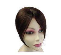 Flequillo falso Flequillo de cabello humano con clip, parte media, postizos con flecos indios, corona de cabello natural liso, postizos superiores con clip for mujeres con cabello adelgazado Extension