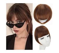 Flequillo falso Flequillo de pelo for mujeres, flequillo francés sintético con patillas, extensiones de cabello con clip, flequillo completo natural grueso, postizos con flecos rectos for uso diario E