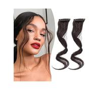 flequillo falso Horquilla for flequillo, 2 piezas, lateral, estilo clip, extensiones de cabello con borlas(#130)