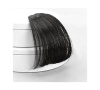 Flequillo falso Peluca sintética Air Bangs Mujeres Natural Corto Marrón Rubio Negro Falso Extensión de la franja del pelo Extensiones de cabello con flequillo(A)