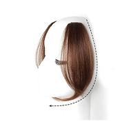 Flequillo falso Side Air Bangs 2 piezas Flequillo lateral ondulado Postizo con flecos falsos sintéticos Flequillo en la parte media Extensiones de cabello Clip en el flequillo lateral frontal for muje