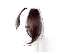 Flequillo falso Side Air Bangs 2 piezas Flequillo lateral ondulado Postizo con flecos falsos sintéticos Flequillo en la parte media Extensiones de cabello Clip en el flequillo lateral frontal for muje