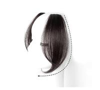 Flequillo falso Side Air Bangs 2 piezas Flequillo lateral ondulado Postizo con flecos falsos sintéticos Flequillo en la parte media Extensiones de cabello Clip en el flequillo lateral frontal for muje