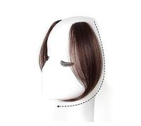 Flequillo falso Side Air Bangs 2 piezas Flequillo lateral ondulado Postizo con flecos falsos sintéticos Flequillo en la parte media Extensiones de cabello Clip en el flequillo lateral frontal for muje