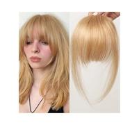 Flequillo Flequillo de cabello humano 100% rubio platino for mujer, flequillo recto 11,4 cm Peinado(Golden Blonde)