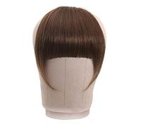 Flequillo Flequillo Extensión de clip de cabello Cabello humano brasileño Flequillo romo Clip en extensión de cabello natural grueso No Remy Clip-In Neat Bang Postizos Flequillo postizo(Light Brown 12