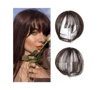 Flequillo Flequillo sintético 3D, cabello Invisible sin costuras, flequillo de aire, Natural, aumenta el volumen del Peinado(Dark brown)