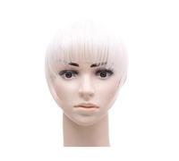 Flequillo Pinza para el cabello Cabello humano Bang Hair Bangs Negro Marrón Castaño Rojo Clip en pelo sintético Flequillo Clip en Bangds for mujeres para uso diario(Color:B3 60)