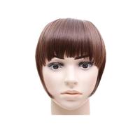 Flequillo Postizo Bang Hair Bangs Negro Marrón Castaño Rojo Clip en pelo sintético Flequillo Clip en Bangds for mujeres Postizos(B3 8)