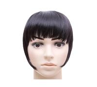 Flequillo Postizo Bang Hair Bangs Negro Marrón Castaño Rojo Clip en pelo sintético Flequillo Clip en Bangds for mujeres Postizos(B3 2)