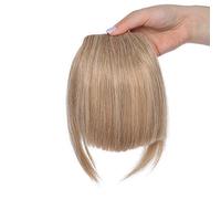 Flequillo Postizo de Pelo Sintético [Castaño Ceniza con Blanqueador Rubio] (20cm,30g)