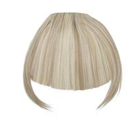 Flequillo Postizo de Pelo Sintético Se Ve Natural Clip Rubio Ceniza mezcla Blanqueador Rubio (20cm,30g)