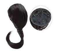 Flequillo Postizo Flequillo lateral Cola de pez sintética Flequillo trenzado Una pieza Cabello falso natural Flequillo Trenzas frontales Flequillo Clip en extensiones de cabello postizos for mujeres P