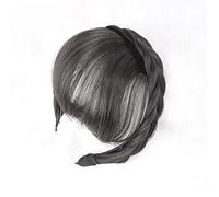 Flequillo Postizo Flequillos for el cabello Flequillo frontal Extensiones de cabello con flecos Flequillo falso sintético Cabello Flequillo limpio con trenzas de doble hilera Diadema for mujeres y niñ