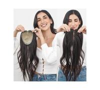 Flequillo Postizo Pelo, Flequillo falso Pinza, Postizos for el cabello for mujeres, pieza for dar volumen(22 Inch)