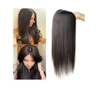 Flequillo Postizo Pelo, Flequillo falso Pinza, Postizos for el cabello for mujeres, postizo liso for cabello fino(Natural Black,22 Inch)