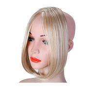 Flequillo Postizo Pelo Natural Flequillo largo y recto Flequillo de parte media Clip invisible en flequillo Aspecto natural sintético Extensión de pieza de cabello Flequillo Clip en flequillo Postizo