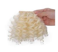 Flequillo Postizo Pelo Natural Flequillo rizado con flecos sintéticos, clips en postizos, flequillo afro rizado corto, resistente al calor, flequillo frontal suave y grueso, extensiones de cabello for