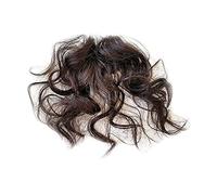 Flequillo Postizo Pelo Natural Rizado Fino - Piezas de Cabello Rizado Esponjoso Natural - Flequillo de Aire con Clip de Moda - Sintético - Extensión de Cabello para Mujeres y Niñas