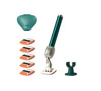 Fler The Razor Shave Set - Maquinilla de Afeitar para Mujer con Cabezales Intercambiables, con Soporte, 6 Cuchillas de Repuesto y Funda Protectora, Cuchilla Unisex con Aloe Vera, Vitamina E (Verde)