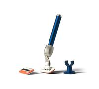 Fler The Razor Starter Set - Maquinilla de Afeitar para Mujer con Cabezales Intercambiables, con Soporte y 2 Cuchillas de Repuesto, Maquinillas unisex, Cuchilla con Aloe Vera, Vitamina E (Azul)