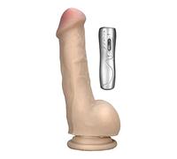 FleshX - Vibrador Pene TPR 17 cm y diametro 4 cm con testículos mod 20650