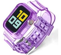 Fleshy Leaf Compatible con correas de Apple Watch Series SE 7, 6, 5, 4, 3, 2, 1, correa de silicona suave transparente con fundas protectoras para Apple Watch Series 42/44/45 mm, 38/40/41 mm, 42/44/45