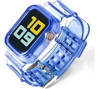 Fleshy Leaf Compatible con correas de Apple Watch Series SE 7, 6, 5, 4, 3, 2, 1, correa de silicona suave transparente con fundas protectoras para Apple Watch Series 42/44/45 mm, 38/40/41 mm, 38/40/41