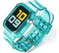 Fleshy Leaf Compatible con correas de Apple Watch Series SE 7, 6, 5, 4, 3, 2, 1, correa de silicona suave transparente con fundas protectoras para Apple Watch Series 42/44/45 mm, 38/40/41 mm, 38/40/41