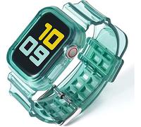 Fleshy Leaf Compatible con correas de Apple Watch Series SE 7, 6, 5, 4, 3, 2, 1, correa de silicona suave transparente con fundas protectoras para Apple Watch Series 42/44/45 mm, 38/40/41 mm, 42/44/45