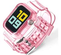 Fleshy Leaf Compatible con correas de Apple Watch Series SE 7, 6, 5, 4, 3, 2, 1, correa de silicona suave transparente con fundas protectoras para Apple Watch Series 42/44/45 mm, 38/40/41 mm, 38/40/41