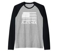 Fletcher Ciudadanía Cumpleaños Nombre Personalizado Camiseta Manga Raglan