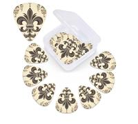 Fleur-de-Lis and Coat Arms Knight - Púas de guitarra de celuloide de 3 grosores diferentes con caja de almacenamiento de púas de guitarra, púa de guitarra personalizada para púas de guitarra acústica