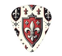 Fleur-De-Lis-Royal - Paquete de 12 púas de guitarra con 3 grosores y caja de almacenamiento, púas ABS para bajistas eléctricos