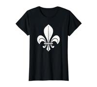 Fleur DE lis SÍMBOLO Fleur-DE-LYS HERALDICA Francia Camiseta gráfica económica, Mujer, Negro, XS