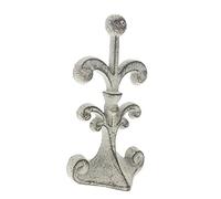 Fleur De Lis - Tope de puerta de hierro fundido | Cuña decorativa para tope de puerta | con parte inferior de fieltro acolchada antiarañazos | Diseño vintage antiguo | sólido y resistente | 10 x 9 x