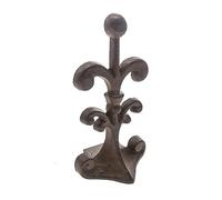 Fleur De Lis - Tope de puerta de hierro fundido | Cuña decorativa para tope de puerta | con parte inferior de fieltro acolchada antiarañazos | Diseño vintage antiguo | sólido y resistente | 10 x 9 x