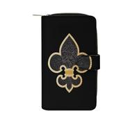 Fleurdelis Fleur De Lis Royal French Lily Gothic - Cartera de piel para mujer, tarjetero, gran capacidad, con bolsillo con cremallera