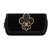 Fleurdelis Fleur De Lis Royal French Lily Gothic - Estuche para lápices de doble capa, organizador de maquillaje con compartimentos de gran capacidad